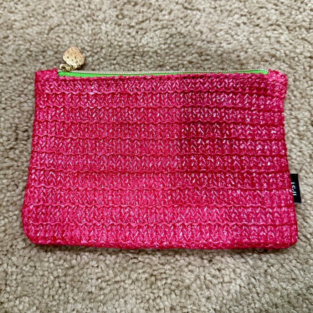 Ipsy Strawberry Wicker Makeup Bag Toiletry Bag Pencil Pouch Trap Sack
